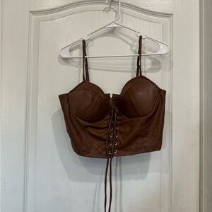 Boohoo Chocolate Brown Bustier Top